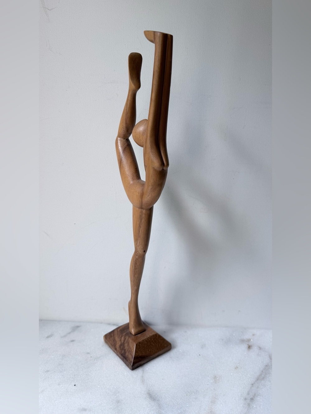 Wooden Dancer Sculpture - Brown Home Art Figurine - Picture 4 of 8